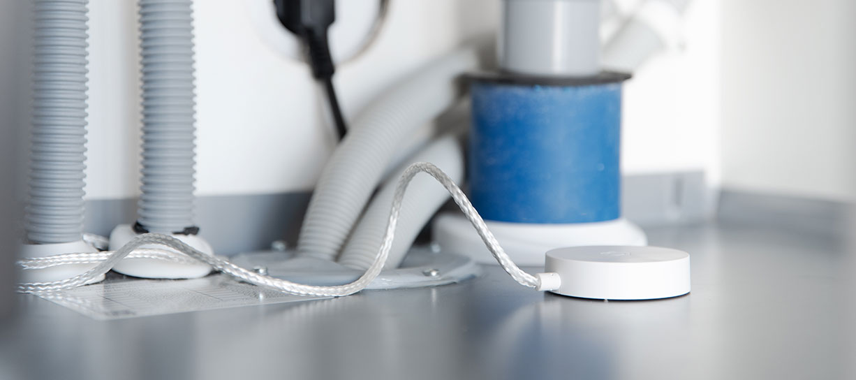 Wassermelder strategisch positioniert